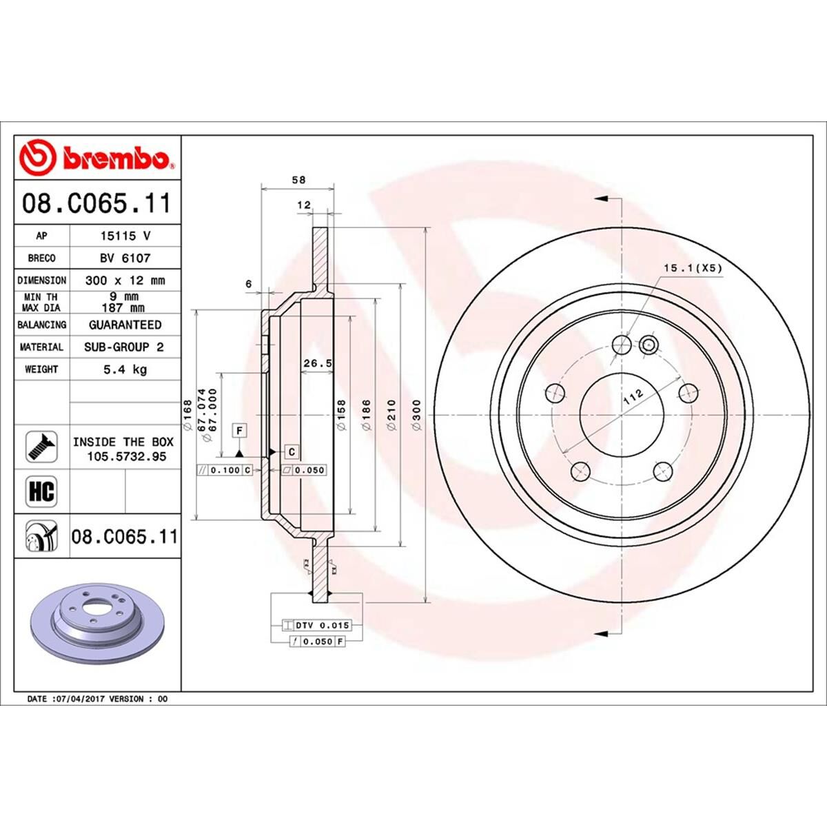 BREMBO DISC ROTOR, , scaau_hi-res