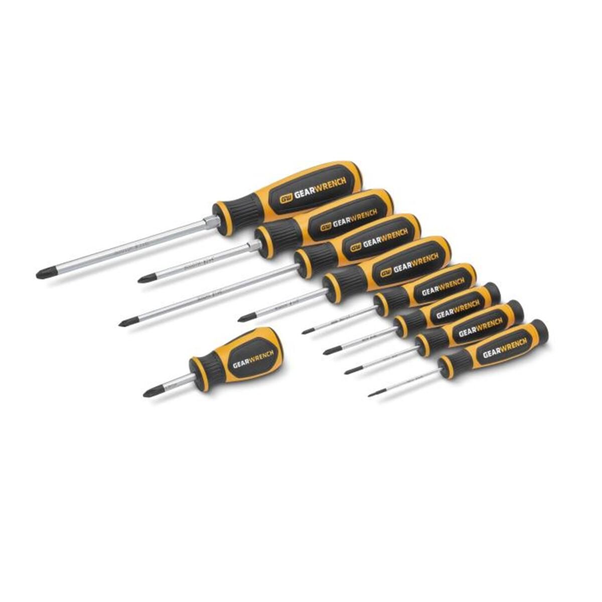 9 PIECE PHILLIPS&reg; DUAL MATERIAL SCREWDRIVER SET IN FOAM STORAGE TRAY, , scaau_hi-res