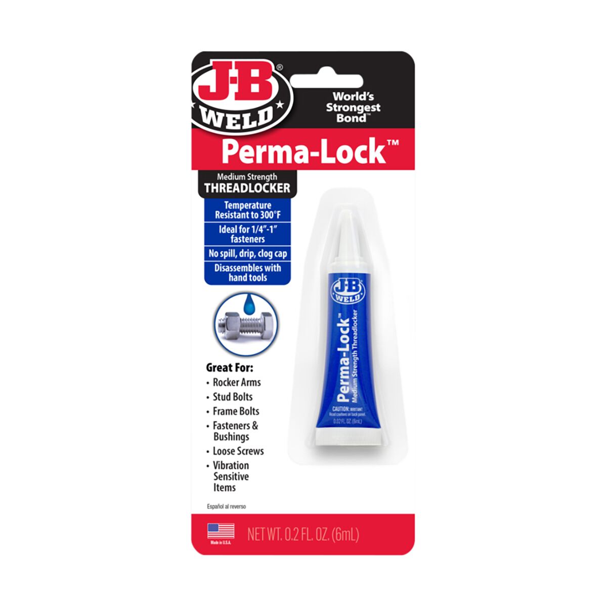 JB Weld Perma-Lock Mid Strength 6ml Blue 24206 | Supercheap Auto