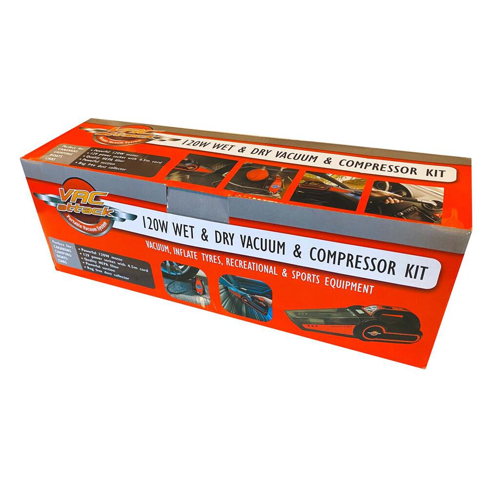 Vac Attack 3 in 1 Vacuum + Inflation + Tyre Pressure Gauge 65VA12