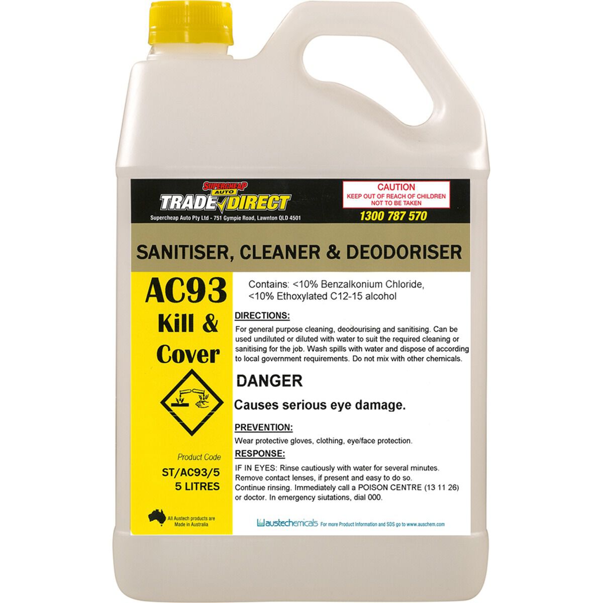 SUPERCHEAP AUTO TRADE SANITISER CLEANER & DEODORISER 5L, , scaau_hi-res