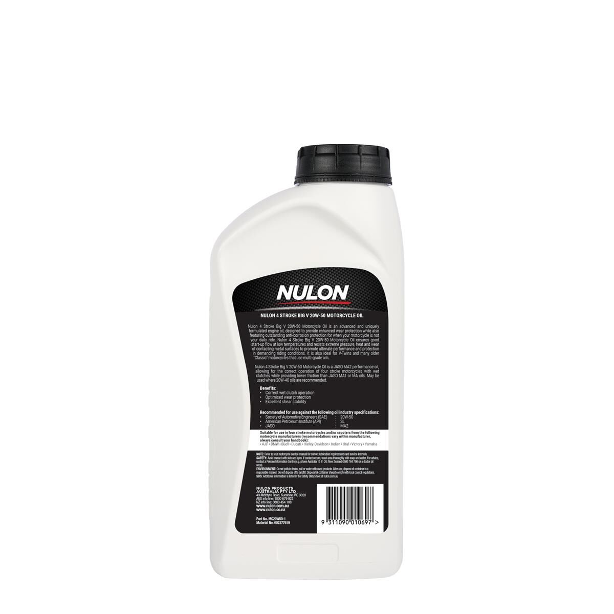 1L NULON MOTORCYCLE MINERAL BIG V 20W-50, , scaau_hi-res