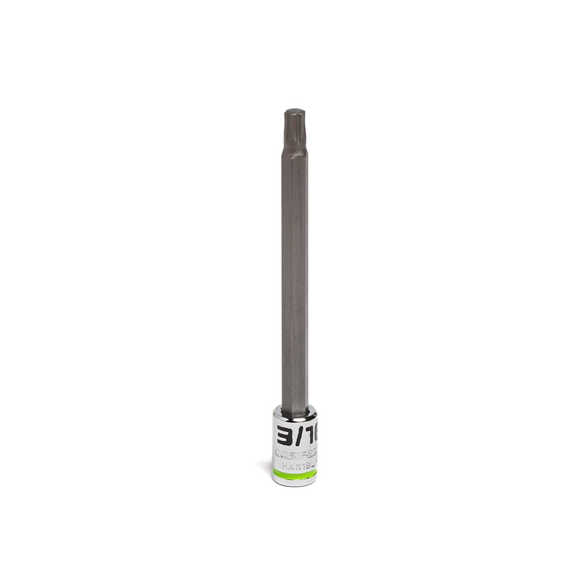 GRIPEDGE 1/4DR LONG HEX BIT SOCKET 3/16, , scaau_hi-res
