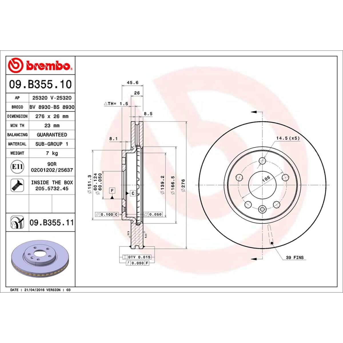 BREMBO DISC ROTOR, , scaau_hi-res