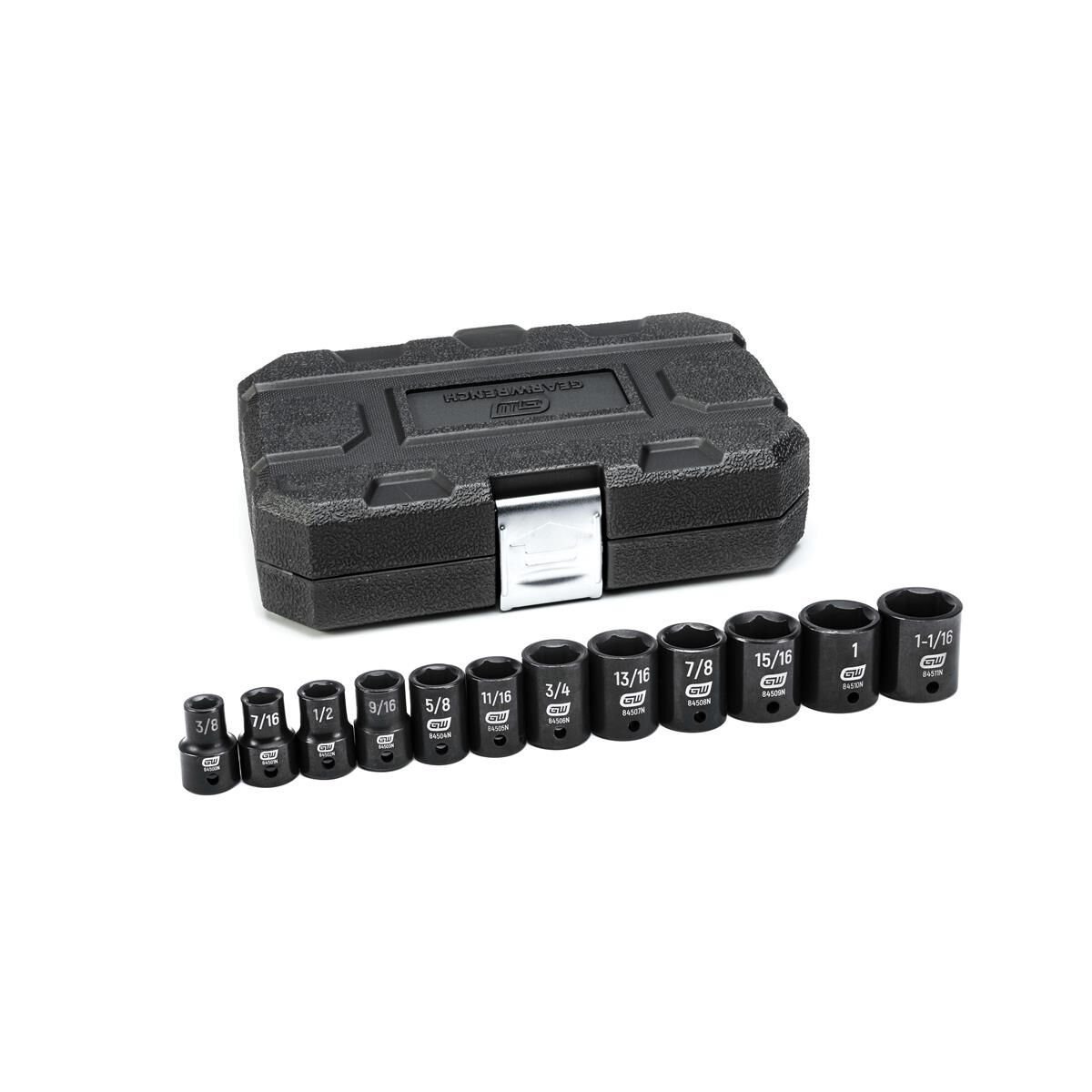 12 PC. 1/2&rdquo; DRIVE 6 POINT STANDARD IMPACT SAE SOCKET SET, , scaau_hi-res