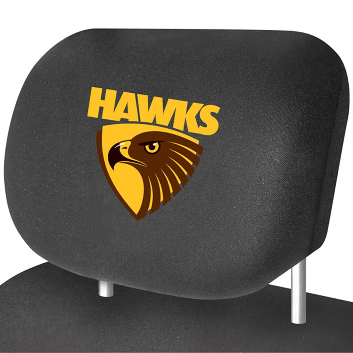 AFL CAR HEAD REST COVER - PAIR HAWTHORN, , scaau_hi-res
