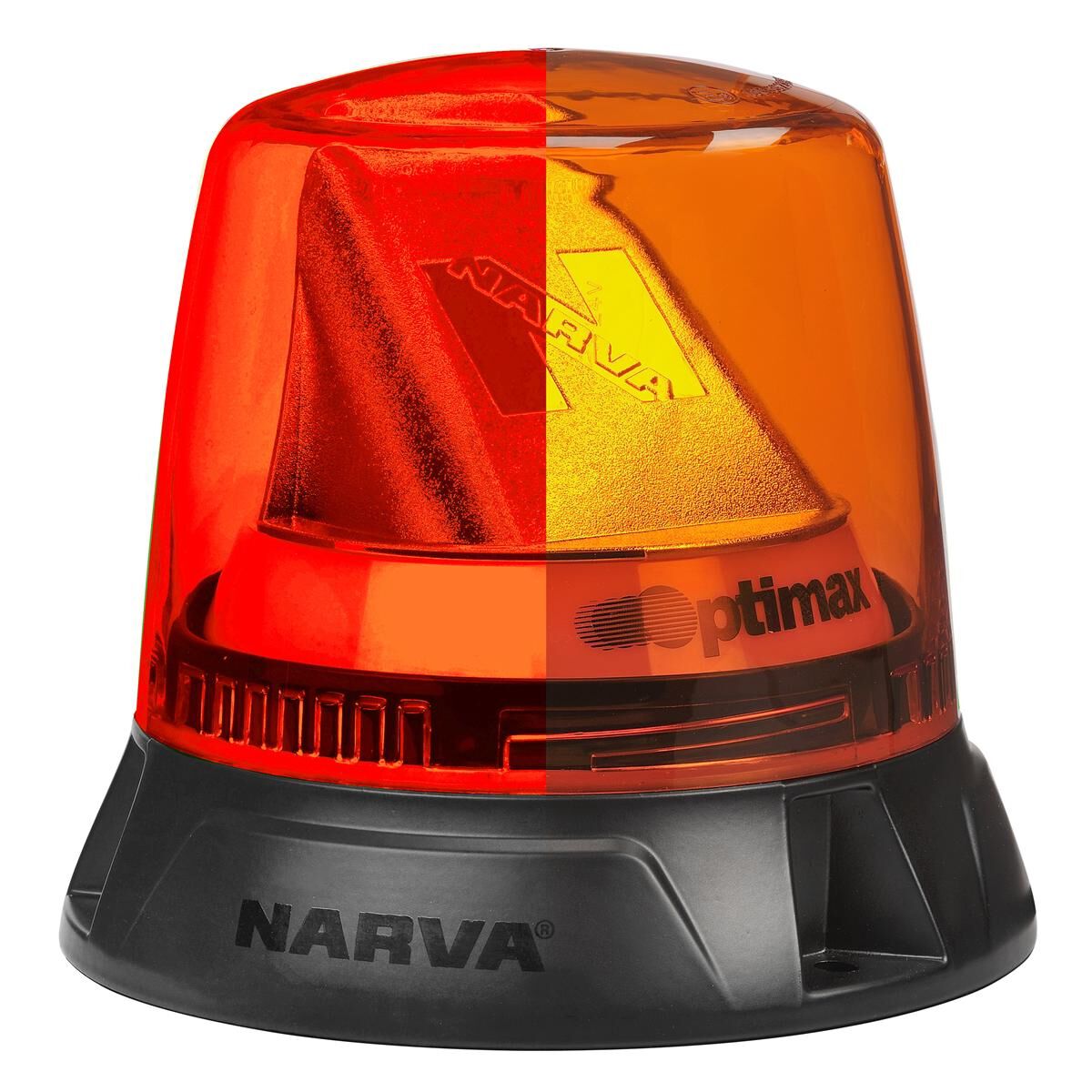 Narva 10-33 Volt Optimax LED Rotating Beacon Dual Colour (Amber/Red) - Flange Mount, , scaau_hi-res
