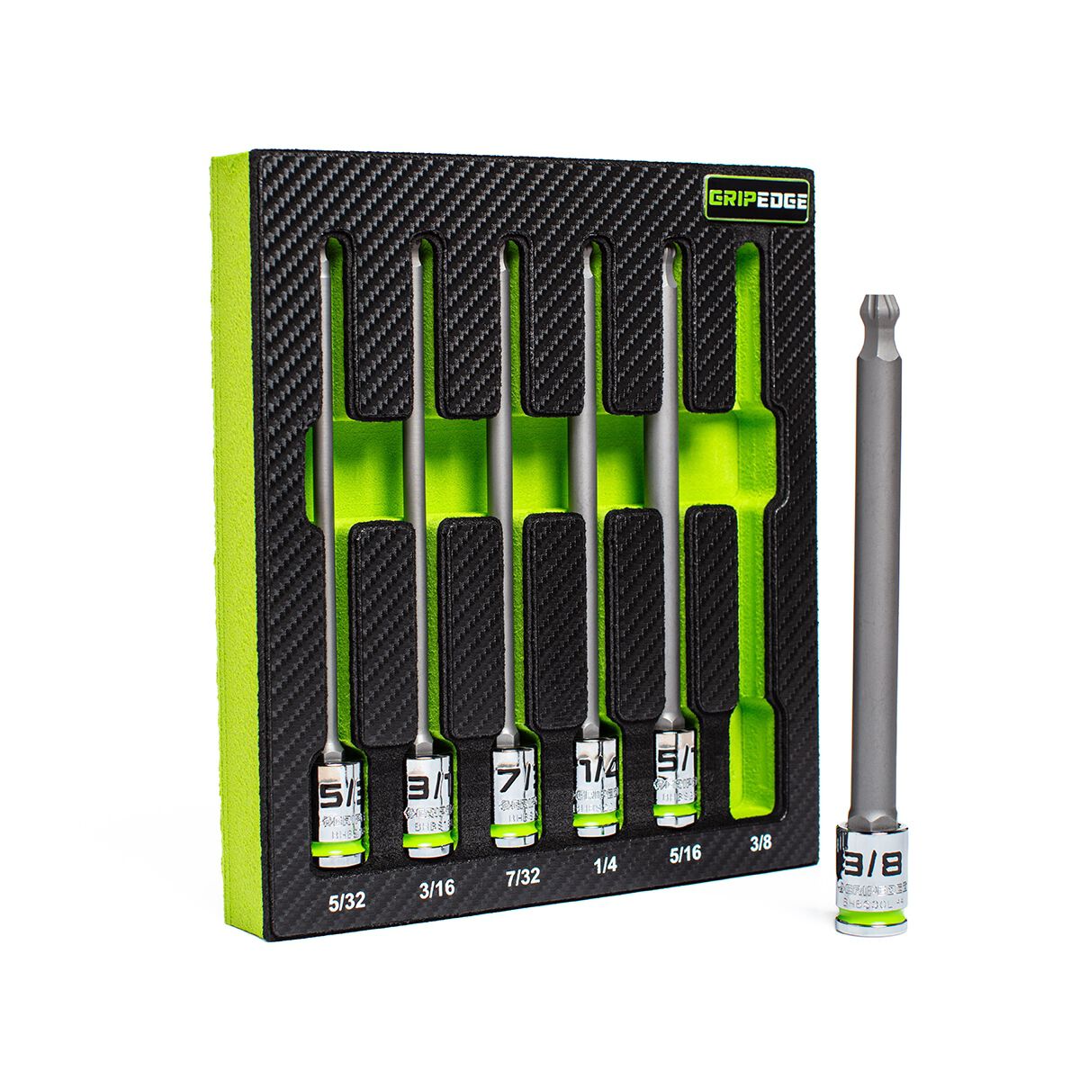 GRIPEDGE 3/8DR LONG SAE B HEX DR SET 6PC, , scaau_hi-res