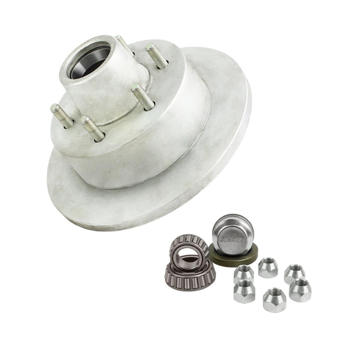 Sunrise Trailer Disc Hub Galvanised - Landcruiser 6 Stud, 2T, , scaau_hi-res