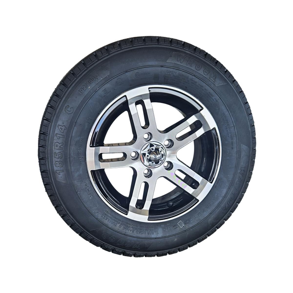 Sunrise Sunrise 14" Ford Alloy Mag Rim with 185R14C Tyre Machined Face, , scaau_hi-res