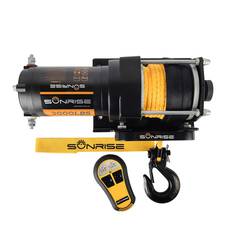 Sunrise Electric Winch 3000lbs (1360kg) Wireless 12V 153:1 Gear Ratio Synthetic Rope, , scaau_hi-res
