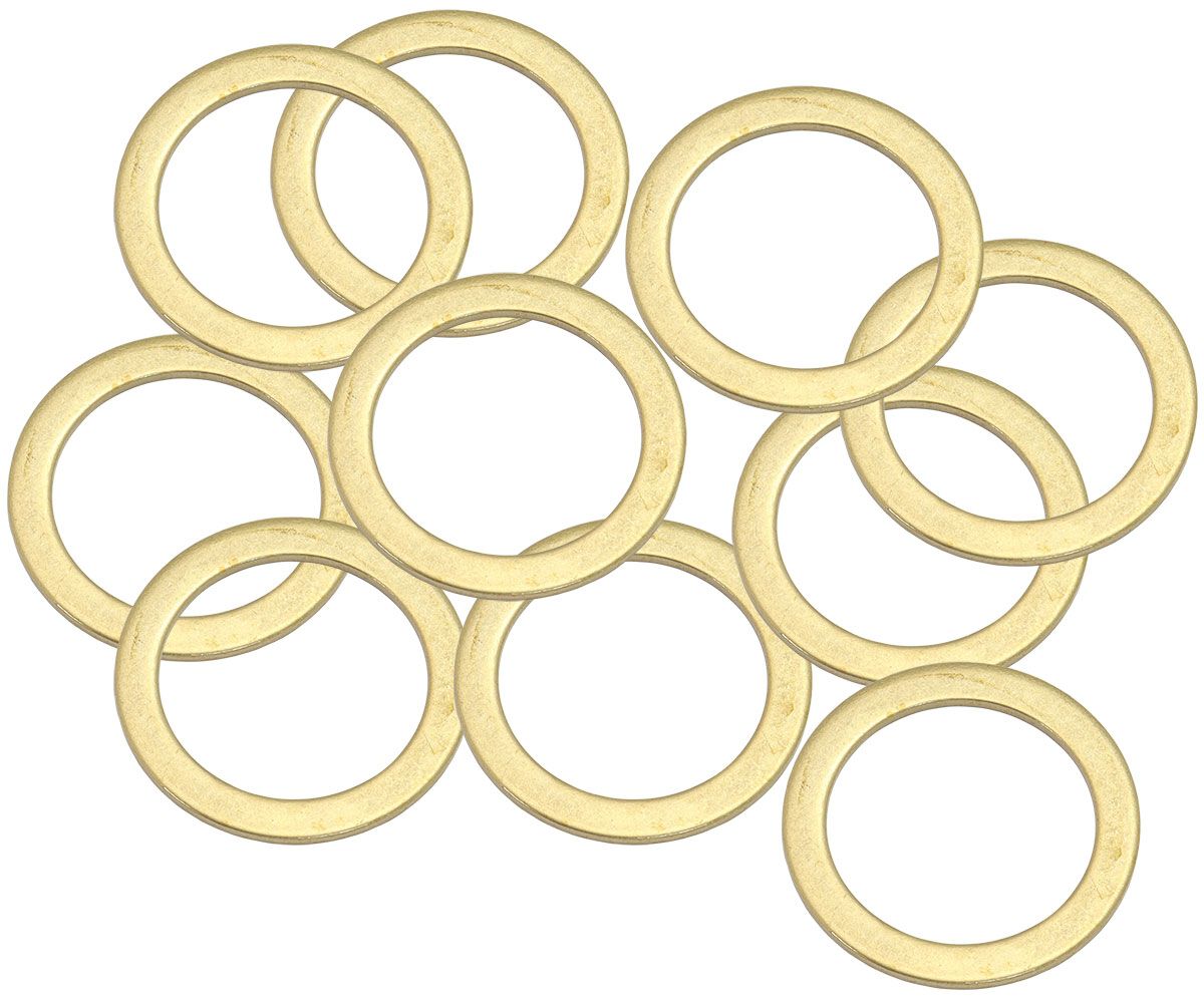 BRASS CRUSH WASHER METRIC M18 18MM ID SUIT M18 THREAD 10 PAC, , scaau_hi-res