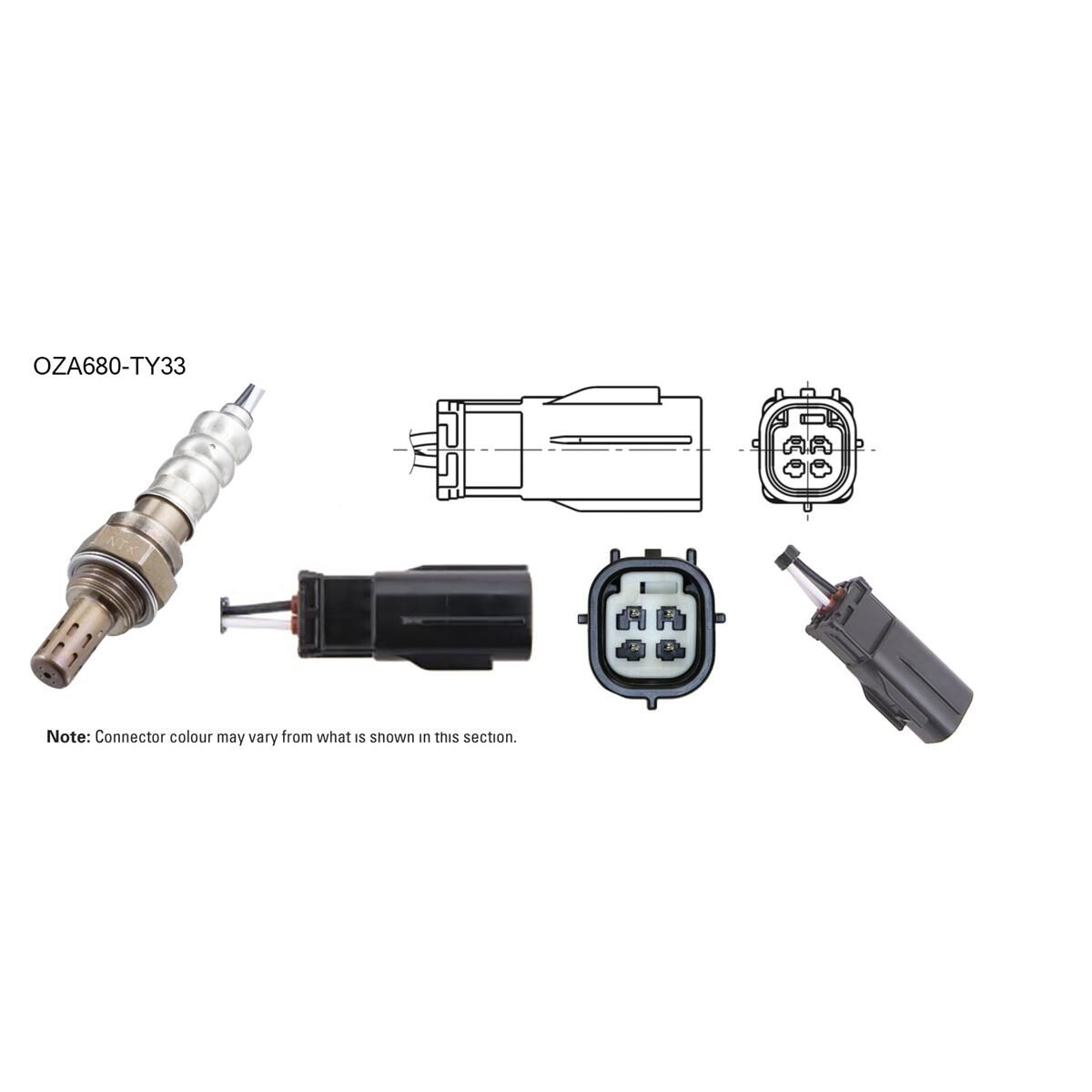 NTK OXYGEN SENSOR - OZA680-TY33, , scaau_hi-res