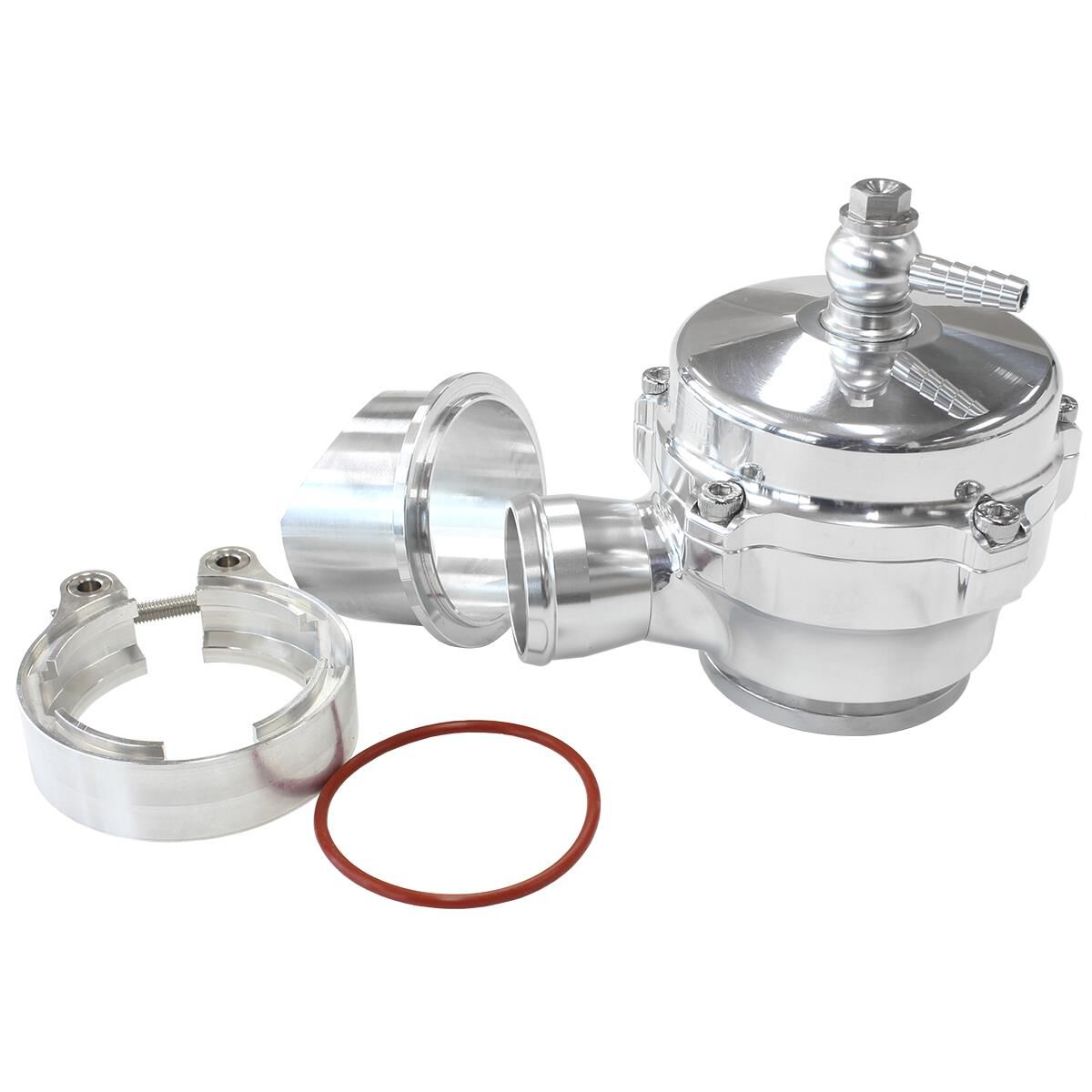 50MM PLUMB BACK BLOW OFF VALVEPOLISHED V-BAND WITH 34MM BARB, , scaau_hi-res