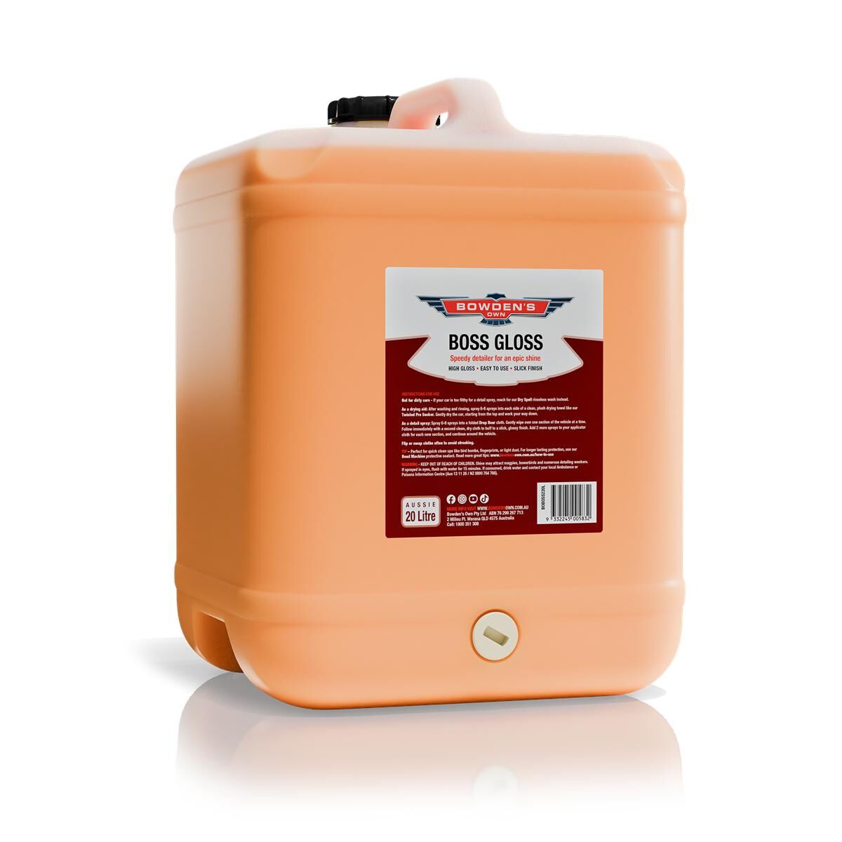 BOSS GLOSS V2 QUICK DETAILER DRYING AID 20L, , scaau_hi-res