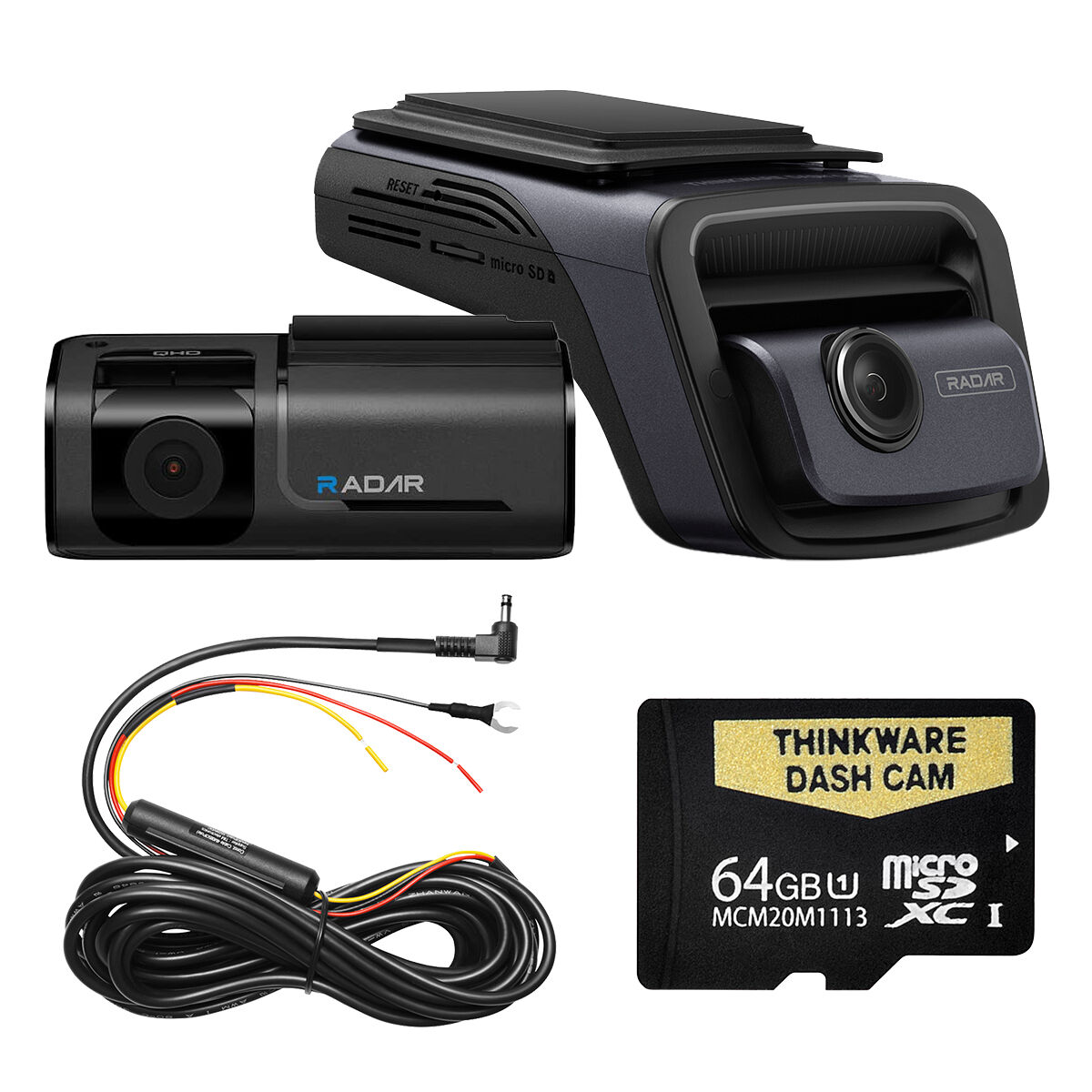THINKWARE U3000 FRONT & REAR DASH CAM PACK - 64GB, , scaau_hi-res