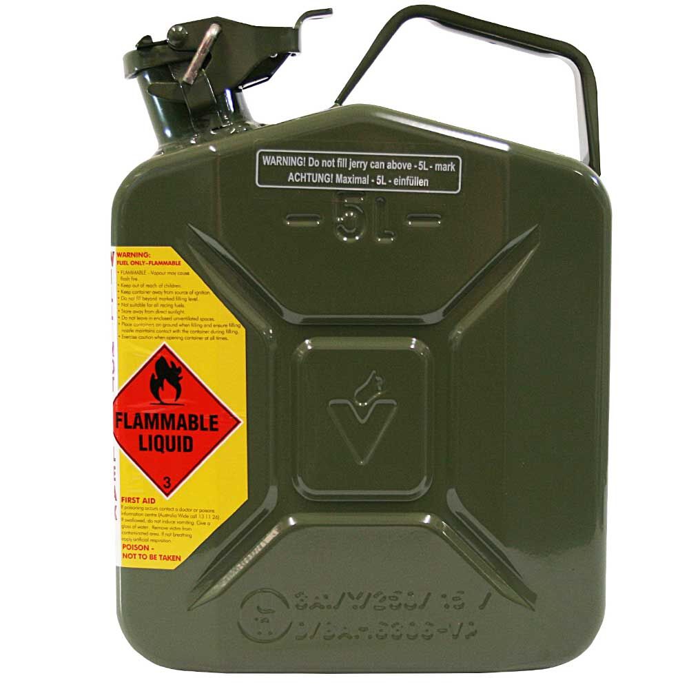 METAL JERRY CAN 5 L GREEN CARTON QTY 2, , scaau_hi-res