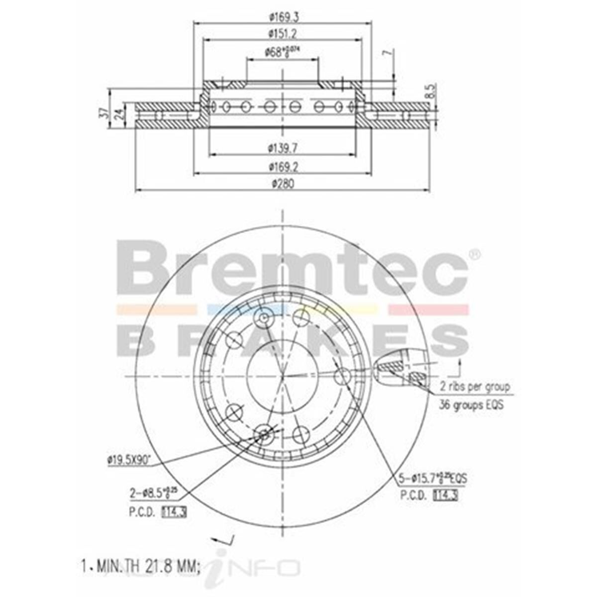 BREMTEC BRAKE ROTOR - PAIR, , scaau_hi-res