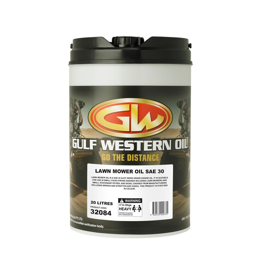 Gulf Western Stroke Lawn Mower Engine Oil SAE 30 20 Litre | Supercheap