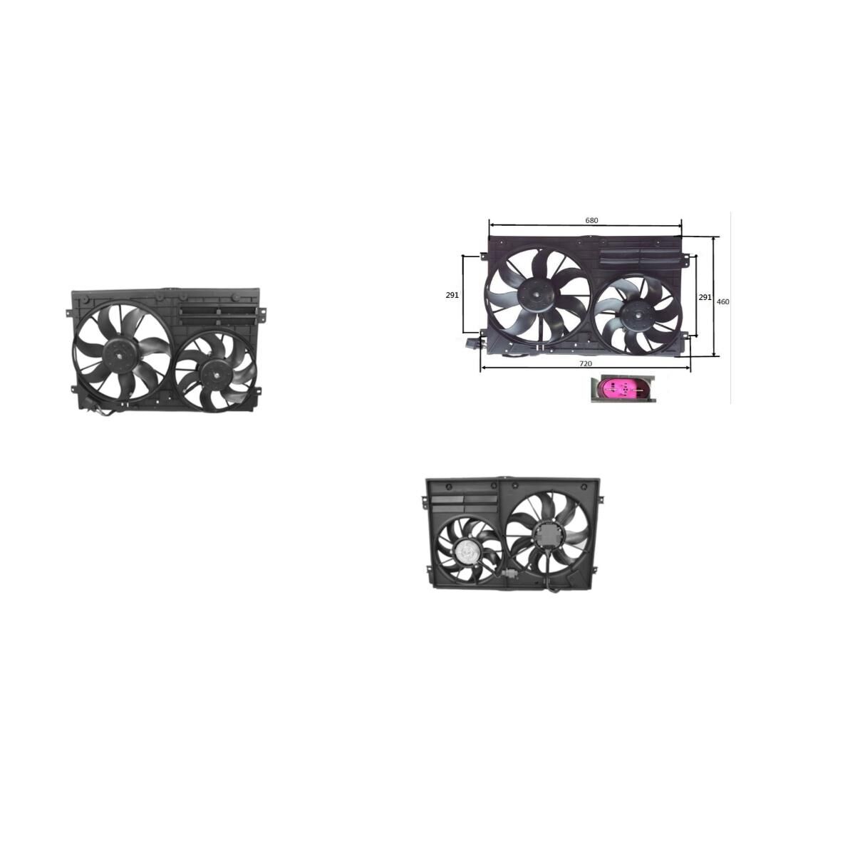 TT 8J (MK2) 9/06-9/14 FAN FOR RADIATOR (DUAL FAN) (MOUNT HOLE TO HOLE:291MM), , scaau_hi-res