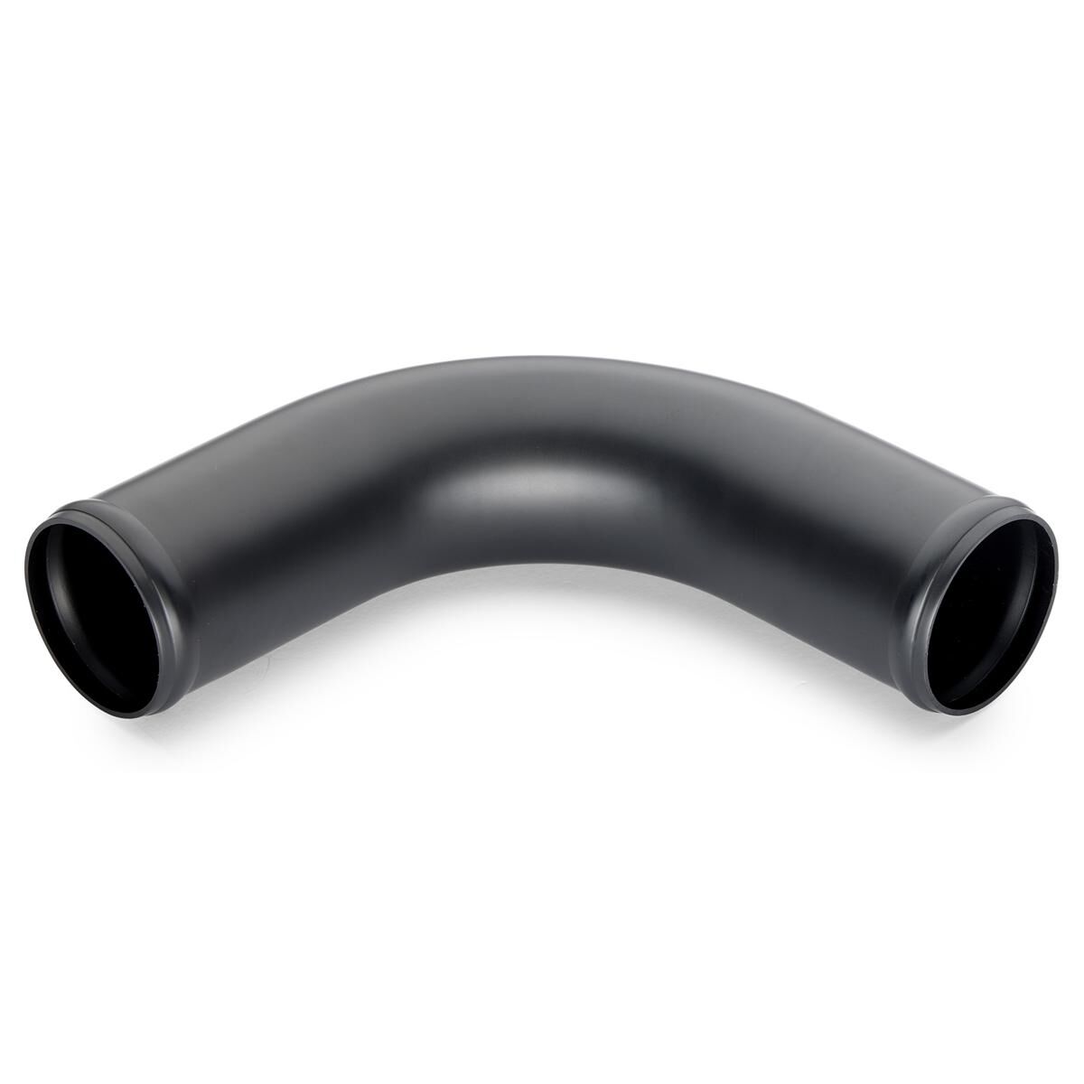 BLACK ALUMINIUM TUBE 2.5'' 90 DEGREE 300MM LONG WITH ROLLED ENDS, , scaau_hi-res
