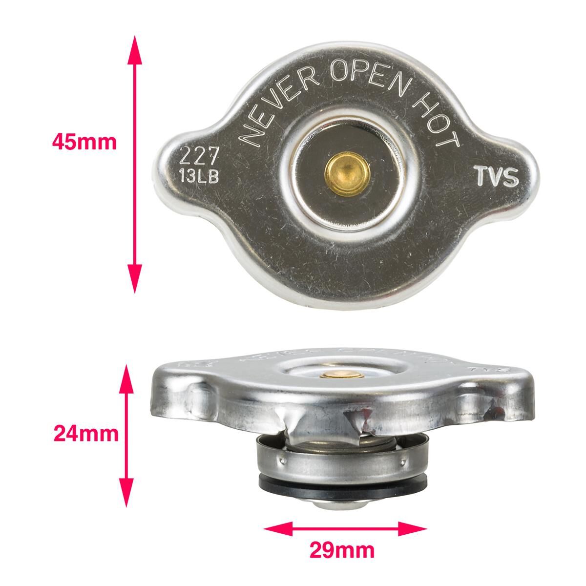 Radiator Cap Mini Recovery Cap 13PSI, 90KPA, , scaau_hi-res