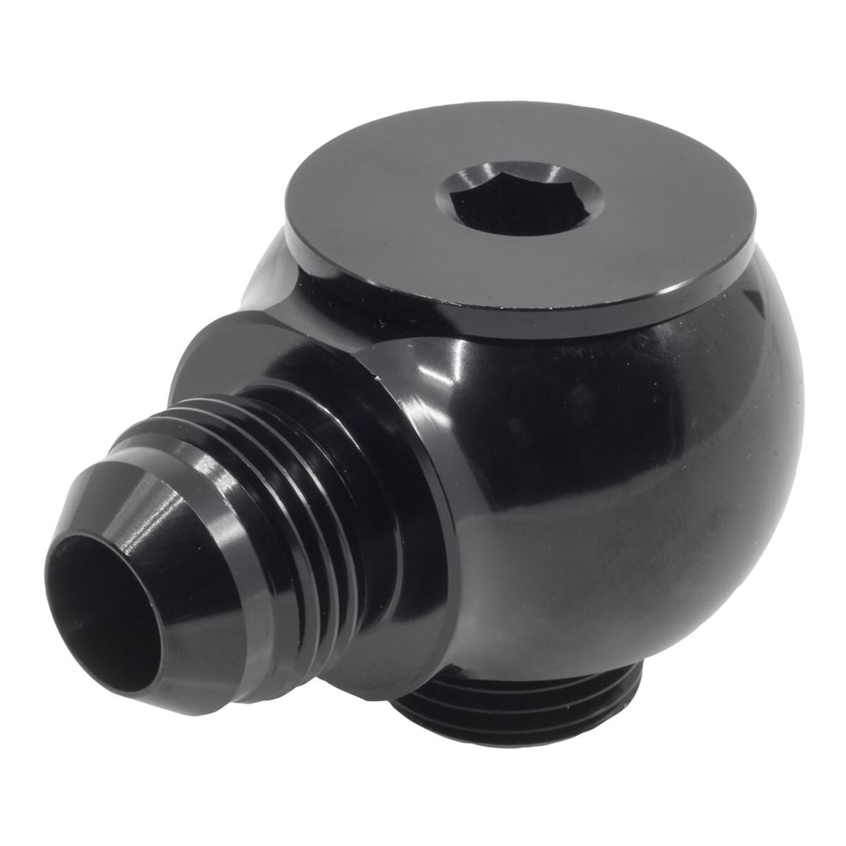 thumbnail image 2 of Raceworks -8AN ORB To 10mm/3/8" Barb Swivel 90 Degree Fitting - Black Anodized (RWF-415-08-06BK) 2 of 6