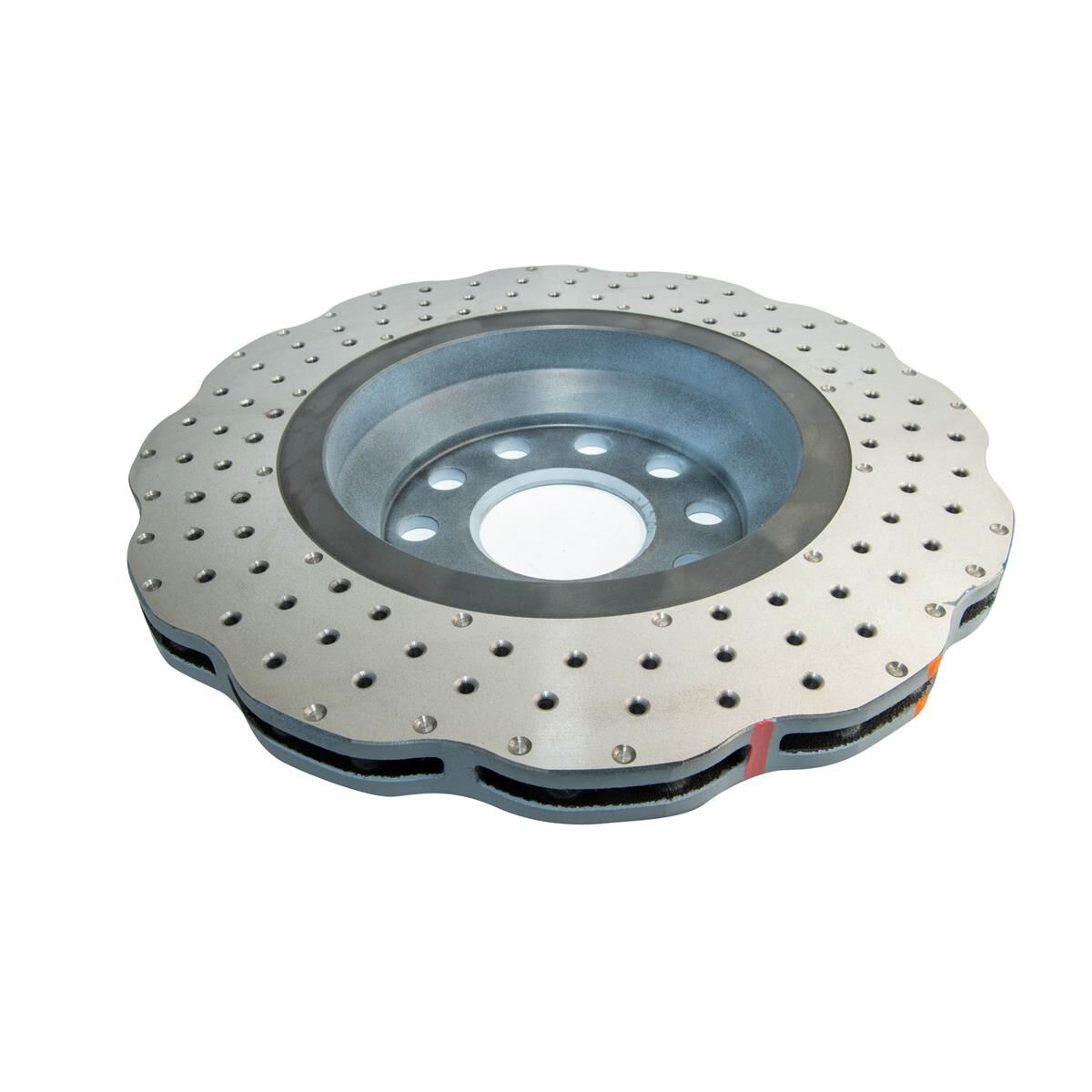 4000 XD CROSSDRILLED AND DIMPLED WAVE DISC SILVER PAINT KP [ VW GOLF R32 /JETTA/TIGUAN & SKODA 03-> R ], , scaau_hi-res