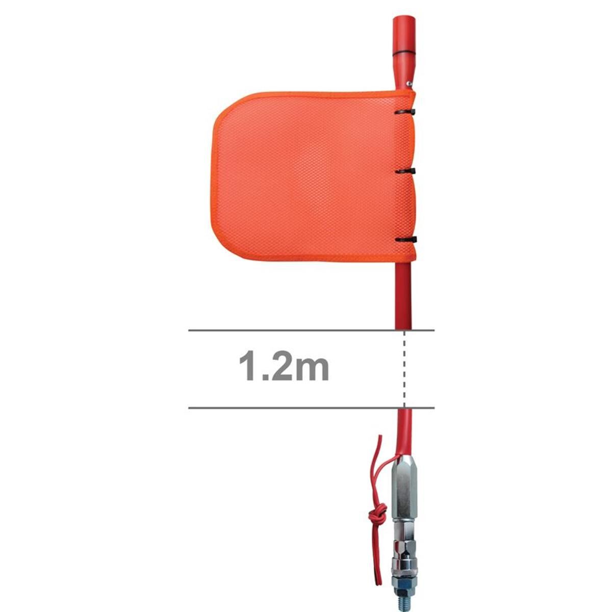 BUGGY WHIP 1.2M M/V LED, STD MESH FLAG W/- Q/REL MOUNT BASE, , scaau_hi-res