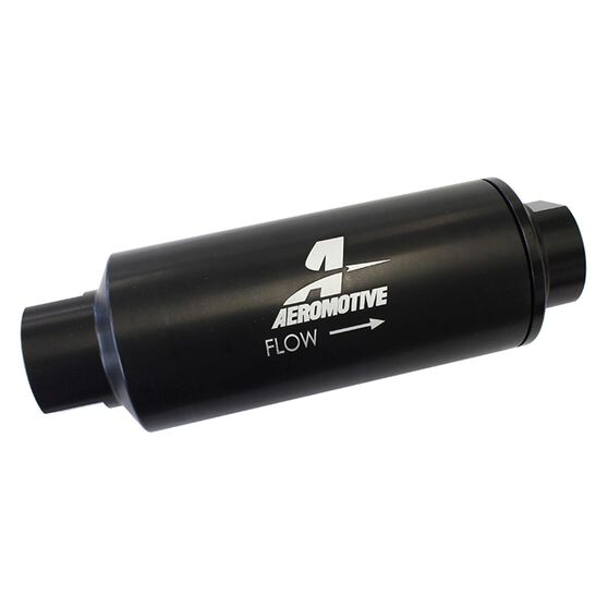 BLACK PRO SERIES -12AN INLINE FUEL FILTER. 40 MICRON S/S, , scaau_hi-res