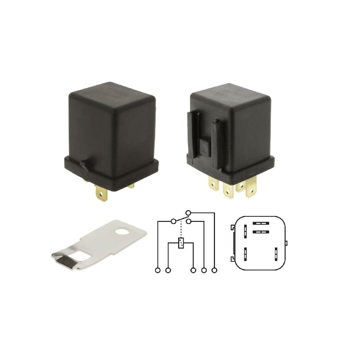 RELAY 12V 5 PIN BLACK, , scaau_hi-res