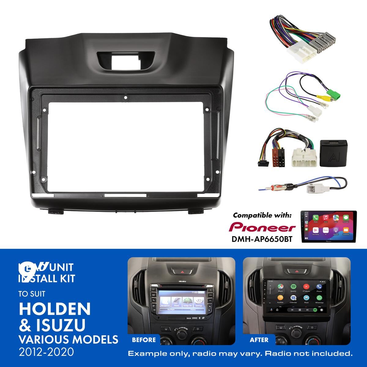 9" HEAD UNIT INSTALL KIT TO SUIT HOLDEN ISUZU 2012-2020, , scaau_hi-res