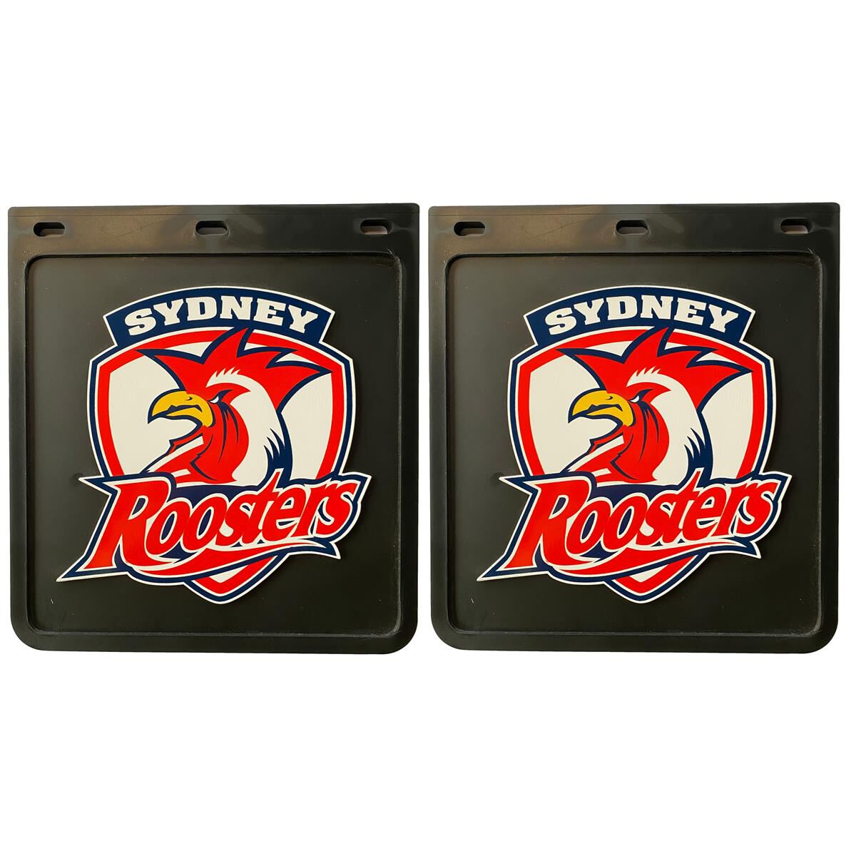 250MM DROP X 230MM WIDTH BLACK MONO MUDFLAP  - ROOSTERS, , scaau_hi-res