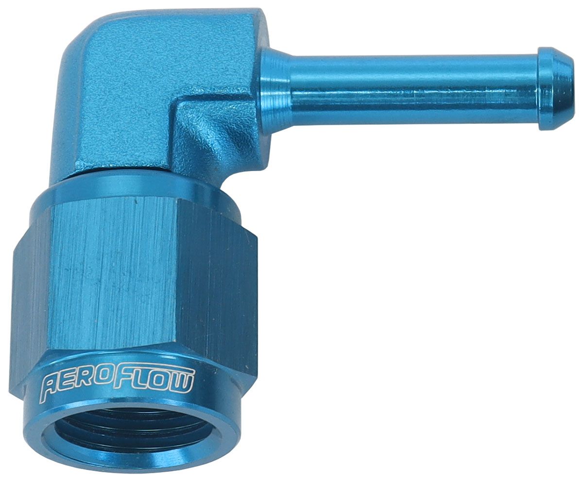 FEMALE -4AN 90 DEG TO 3/16" BARB BLUE WITH TUBE NUT, , scaau_hi-res
