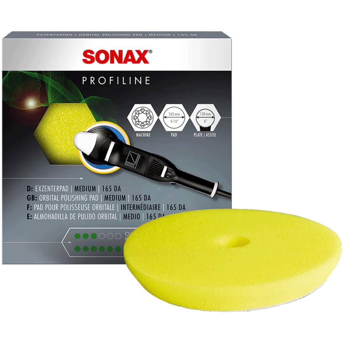 DA POLISHING PAD MEDIUM 165 DA (YELLOW) 165 MM ( ~ 6 INCH), , scaau_hi-res