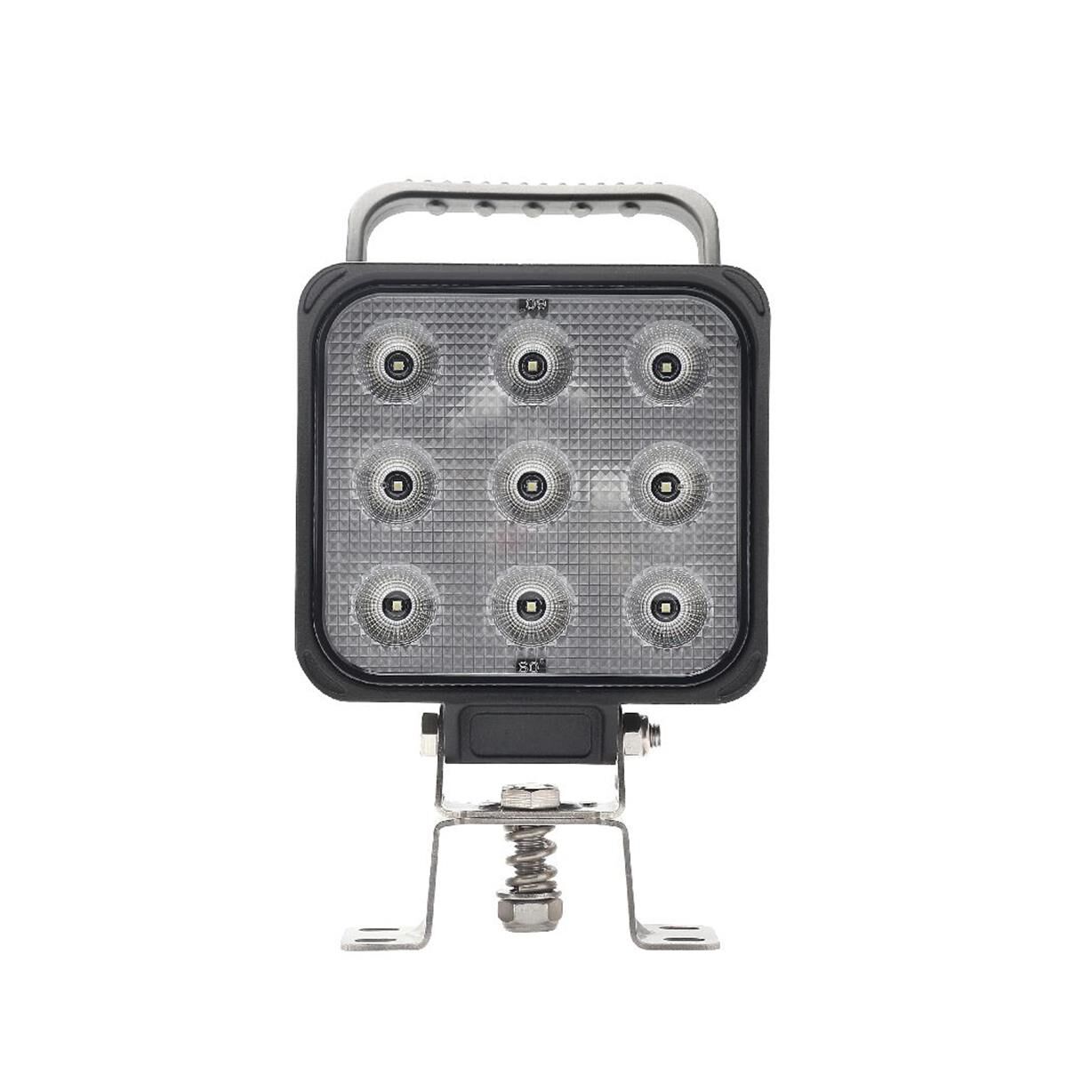 LED SQUARE WORKLAMP SPOT BEAMW/HANDLE & SWTCH 9 - 36V 54W 9LEDs BLK HSNG 5,100Lmns, , scaau_hi-res