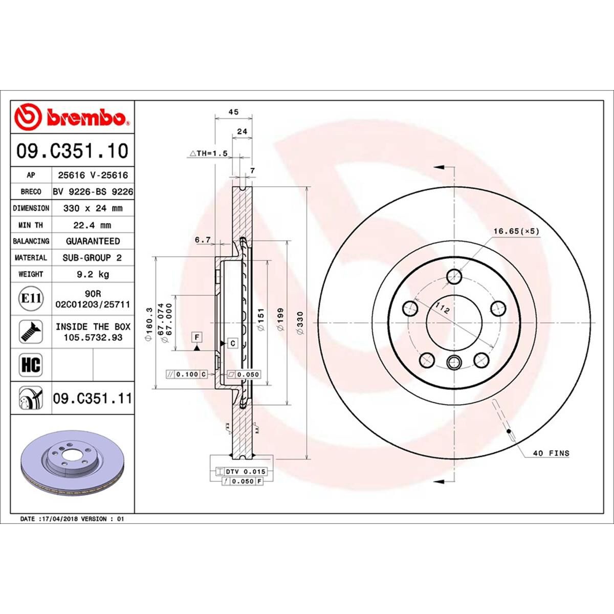 BREMBO DISC ROTOR, , scaau_hi-res
