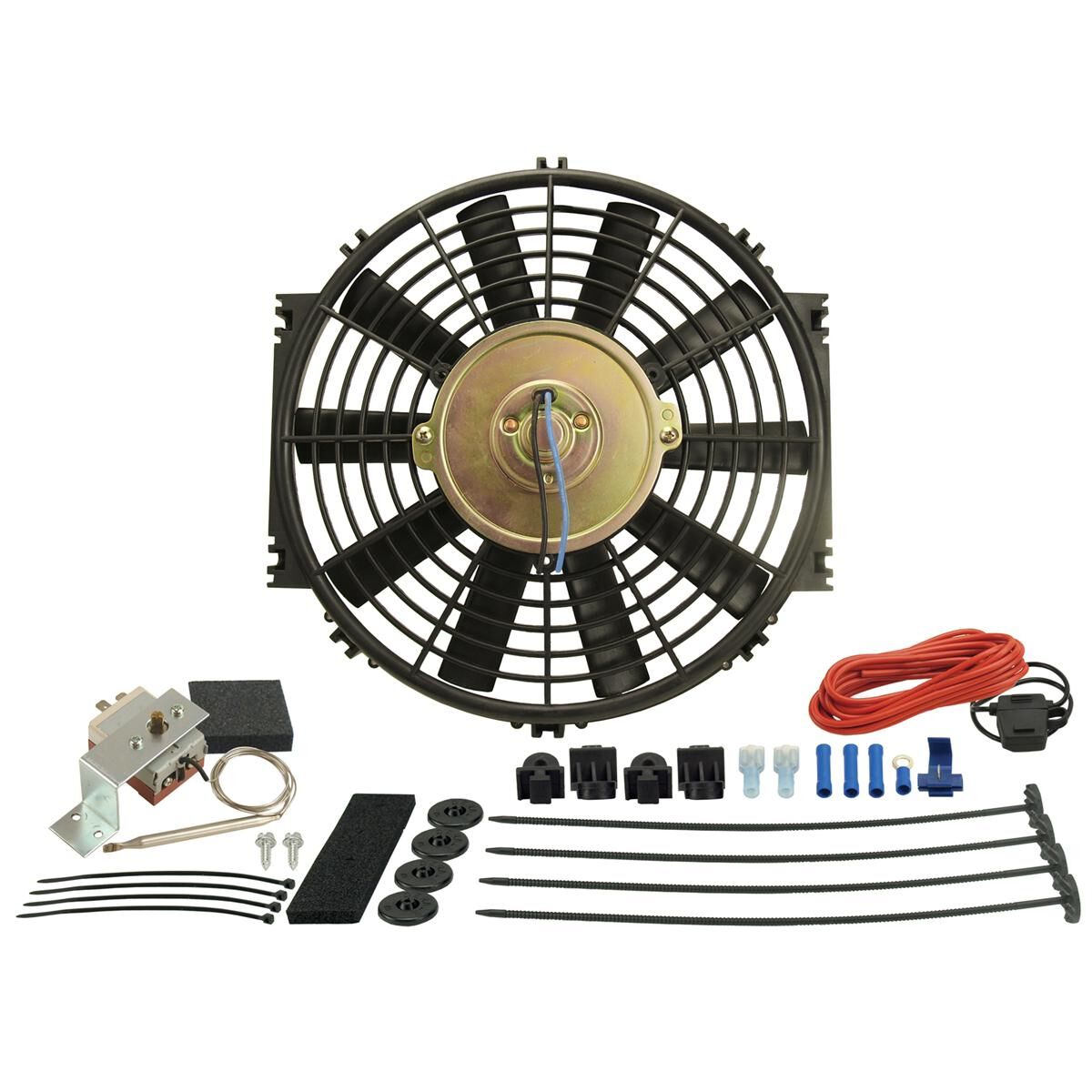 Dyno-Cool Straight Blade Elect. Fan/Thrmostat Kit 10 Inch, , scaau_hi-res