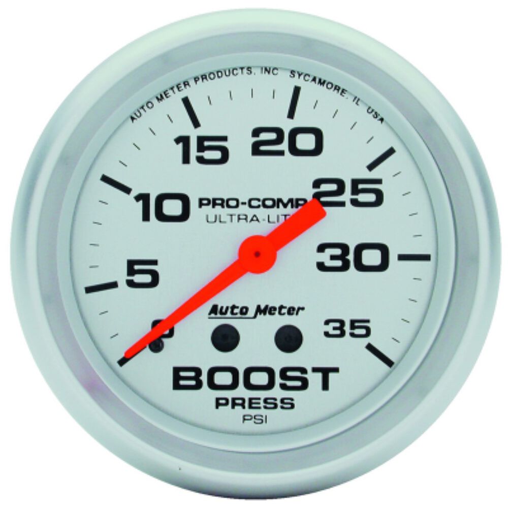 Autometer Ultra Lite Boost Gauge Mechanical 10 Feet, 0 35 PSI, 2 5/