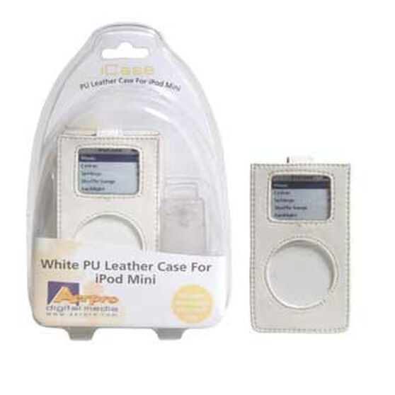 PU LEATHER CASE WITH CLEAR CLIP WHITE -  SUIT IPOD MINI, , scaau_hi-res