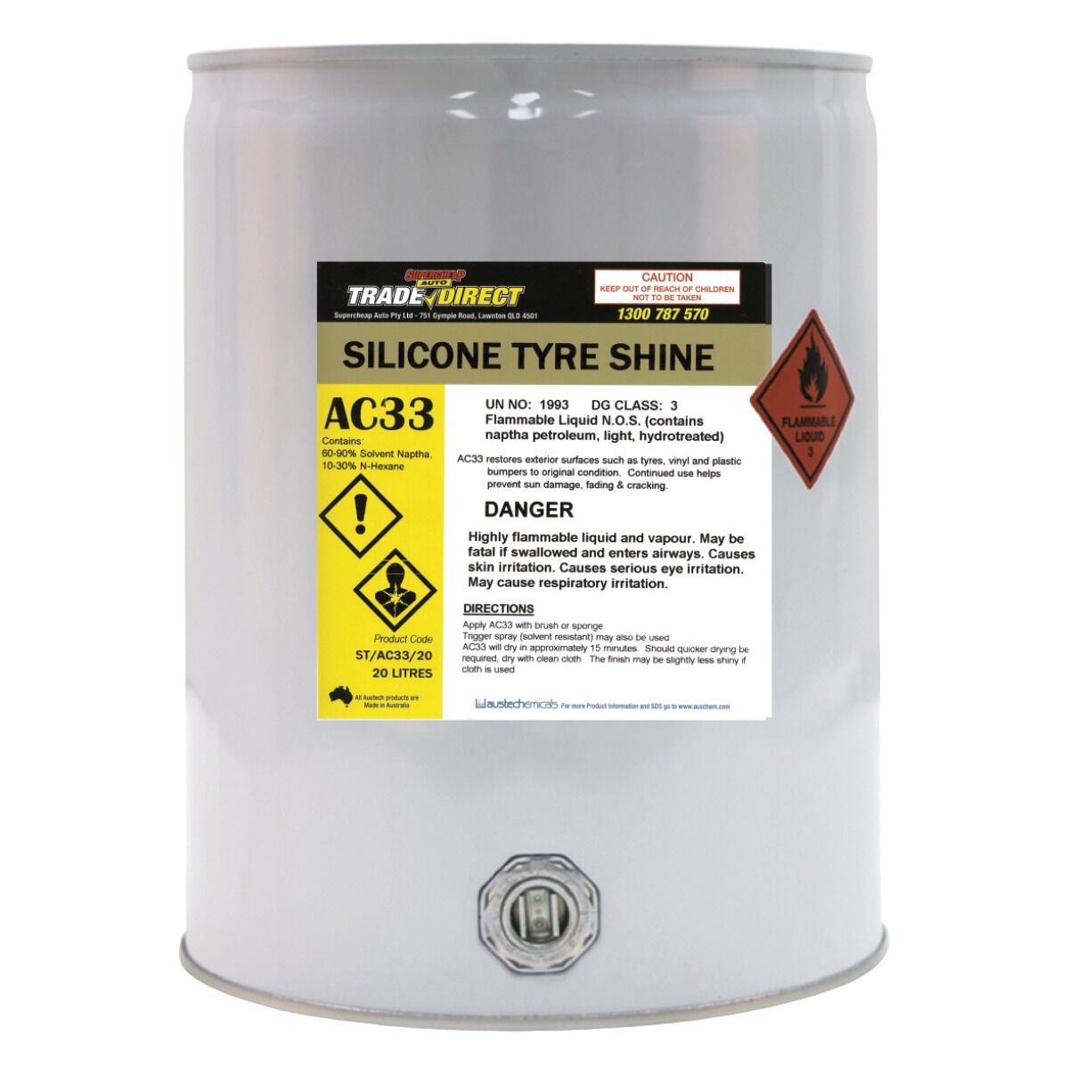 Silicone Tyre Shine - 20L Metal Can, , scaau_hi-res