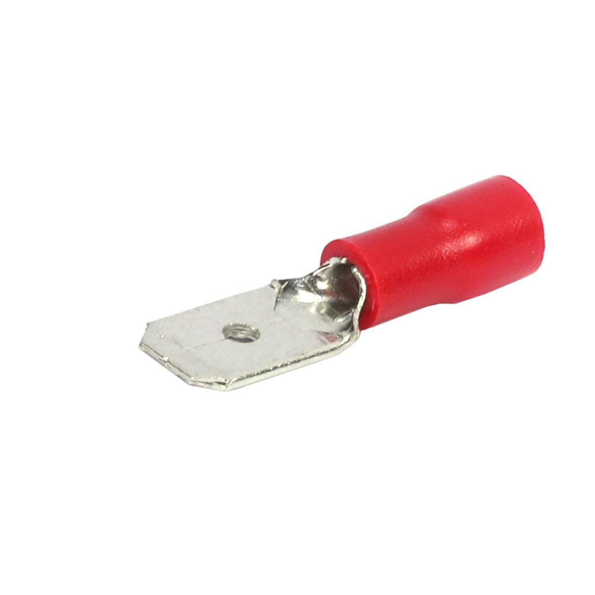 6.4MM MALE SPADE TERMINAL RED - 100PCS, , scaau_hi-res
