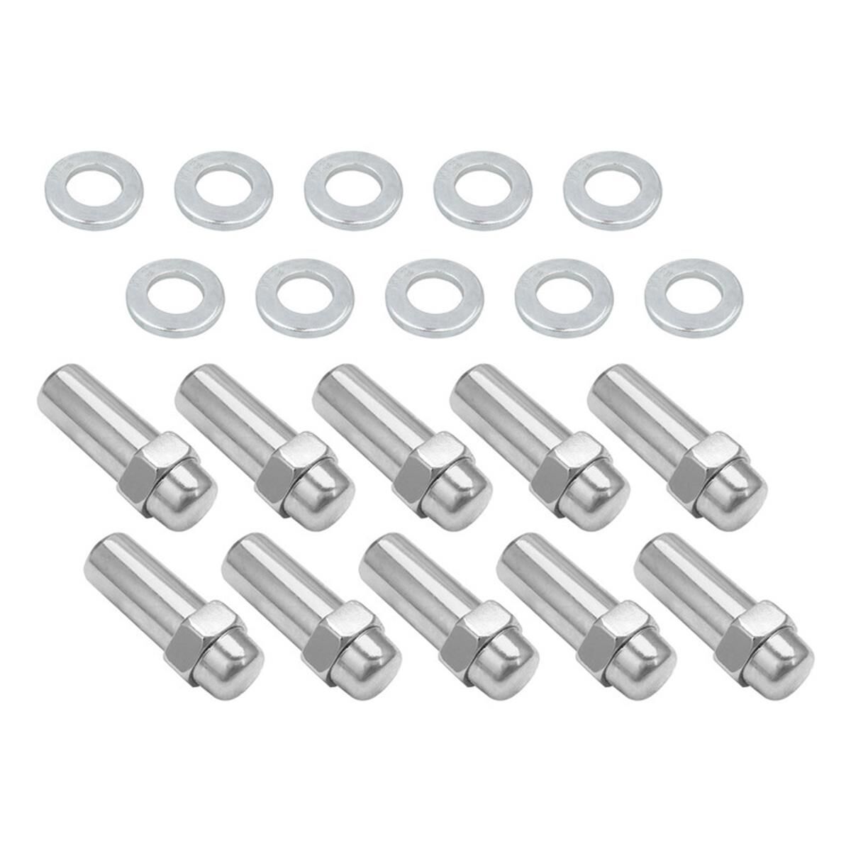 WHEEL LUG NUT KIT, CHROME, CRAGAR, WELD, SST MAG, LENGTH, 2.125, 1/2', 1.380 INCH SHANK, SET OF 10, , scaau_hi-res