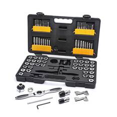 TAP & DIE SET MEDIUM RATCHETING MET/SAE 75PC, , scaau_hi-res
