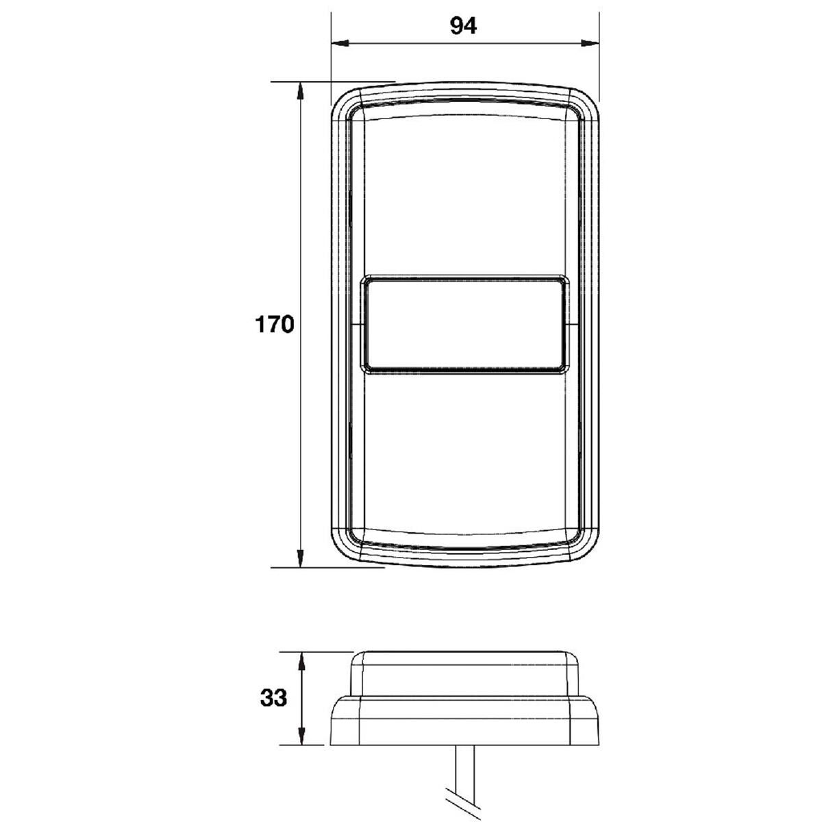 LED STOP/TAIL/INDICATOR LAMP 12/24V WITH REFLEX REFLECTOR 170 x 94 x 33mm, , scaau_hi-res
