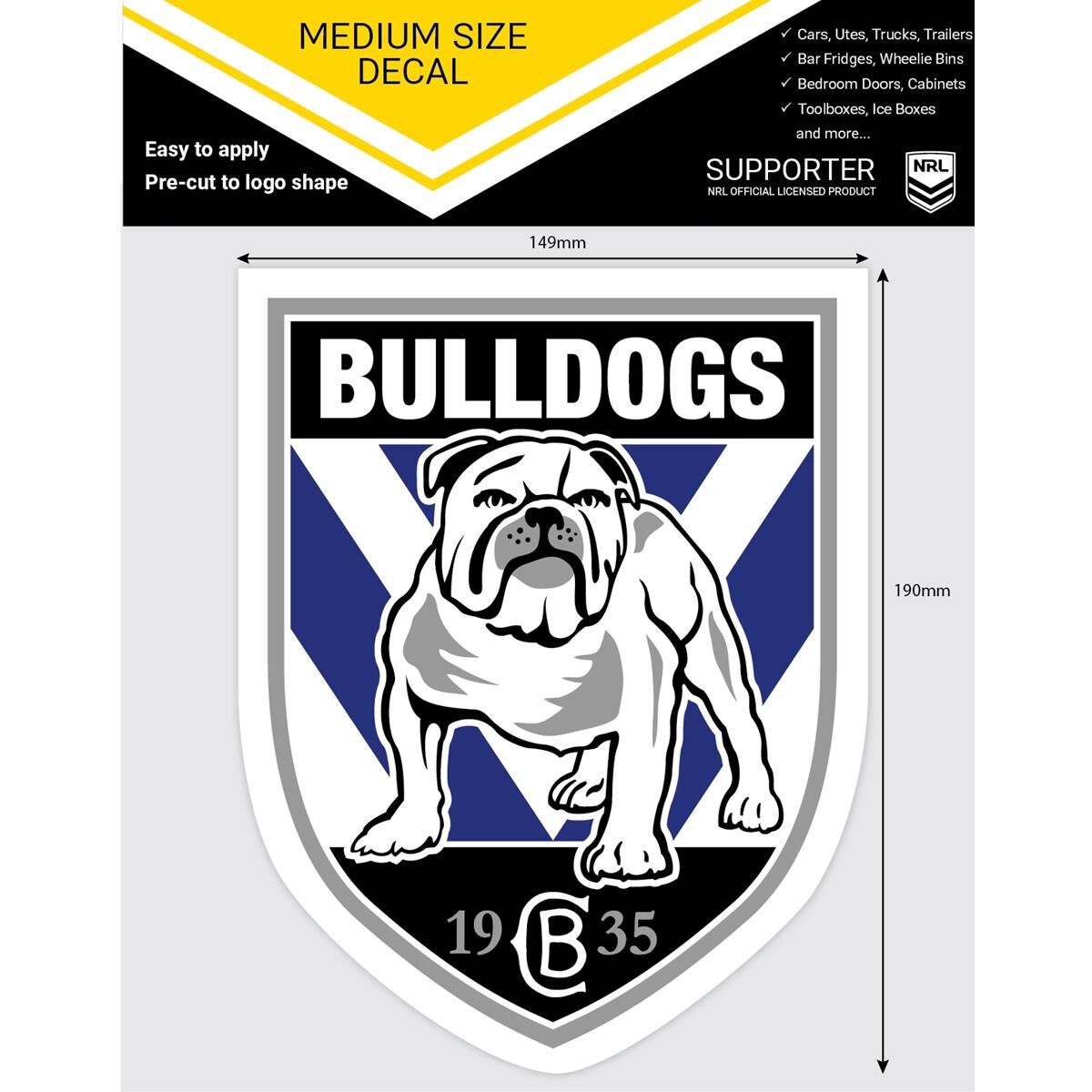 BULLDOGS MEDIUM SIZE DECAL, , scaau_hi-res