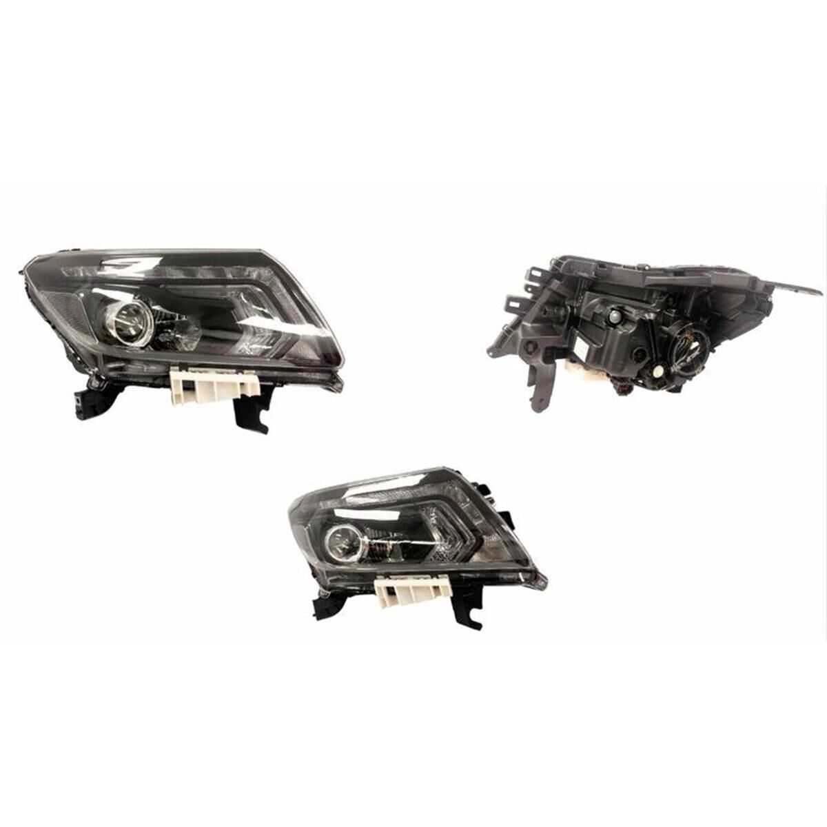 NAVARA D23/NP300 5/15-11/20 HEADLIGHT BLACK (PROJECTOR+LED+DRL) (SURROUND EDGE:BLACK) ELECTRIC ADJUST (ST/STX) (R), , scaau_hi-res