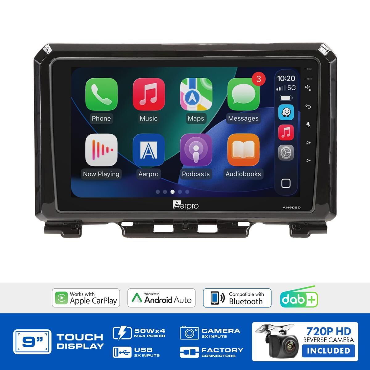 AERPRO 9" MULTIMEDIA RECEIVER HEAD UNIT KIT TO SUIT SUZUKI JIMNY (2018-ON) - AMDSZ7, , scaau_hi-res