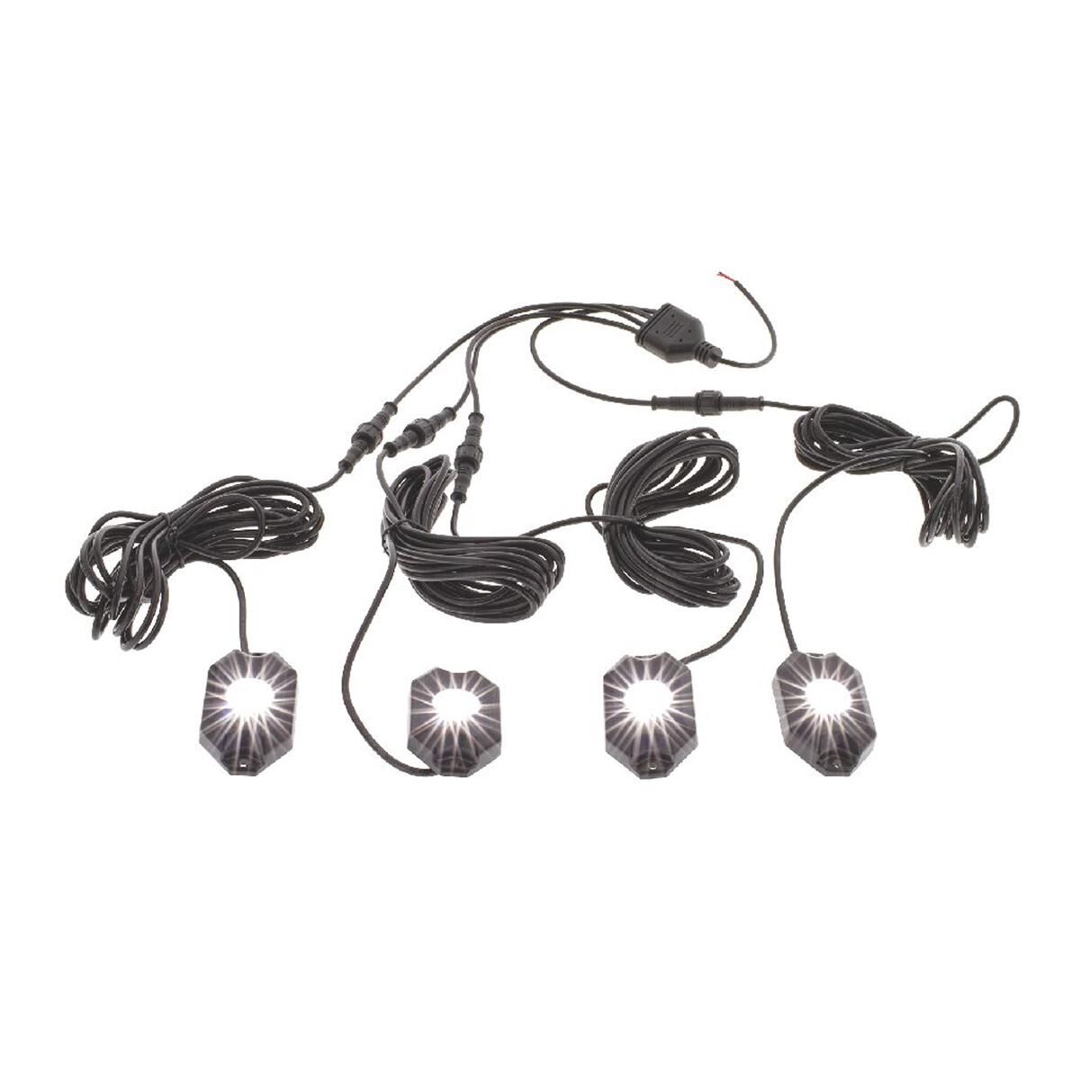 PKT 4 WHT LED ROCK LGHTS 9-32V 18 Watt 120Deg FLOOD BEAM IP68, , scaau_hi-res