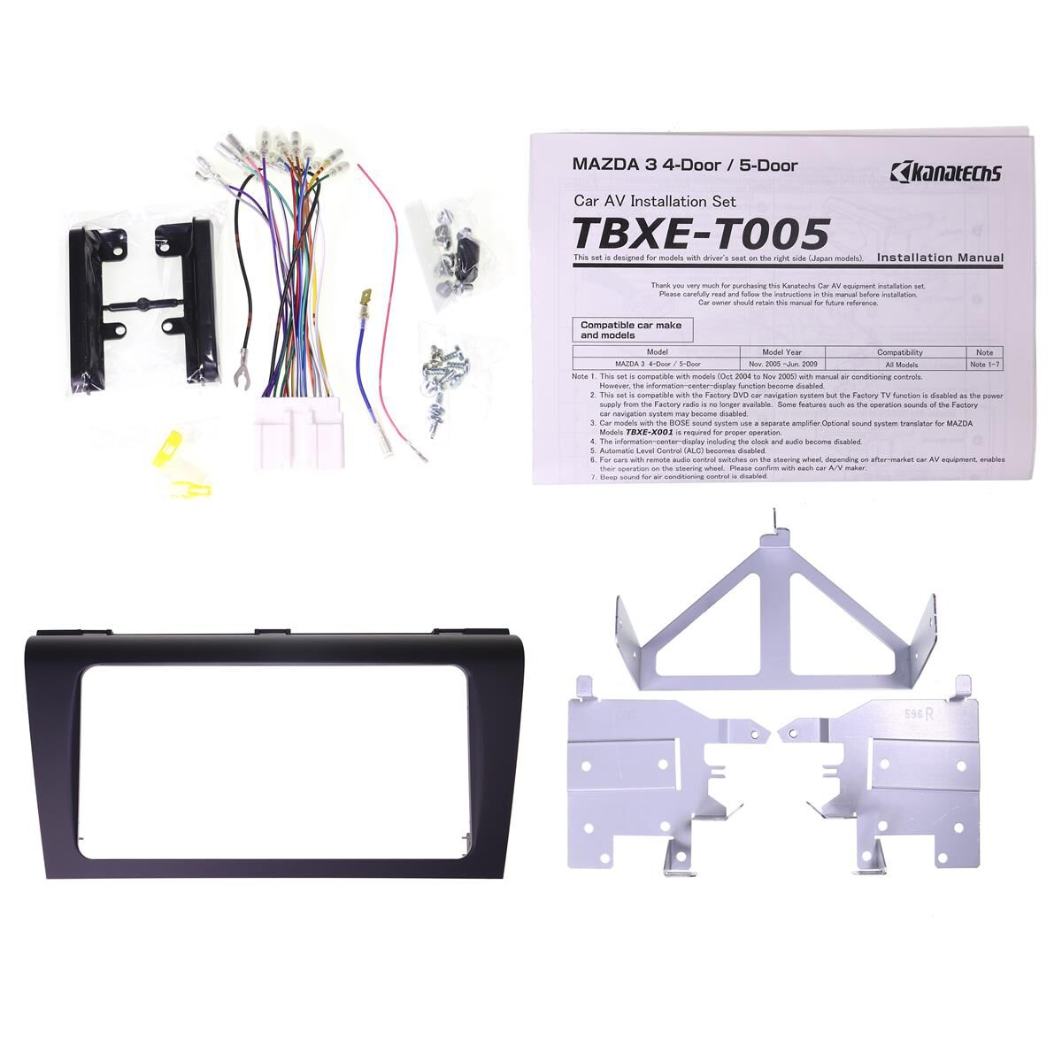 KANATECHS PROFESSIONAL INSTALL KIT TO SUIT MAZDA 3 2005 - 2009, , scaau_hi-res